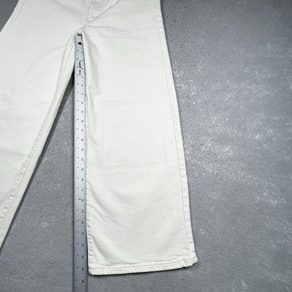 J. Jill Denim Jeans Womens Size 10 Cream High-Rise Full-Leg Crop Pants Pockets - Picture 8 of 14
